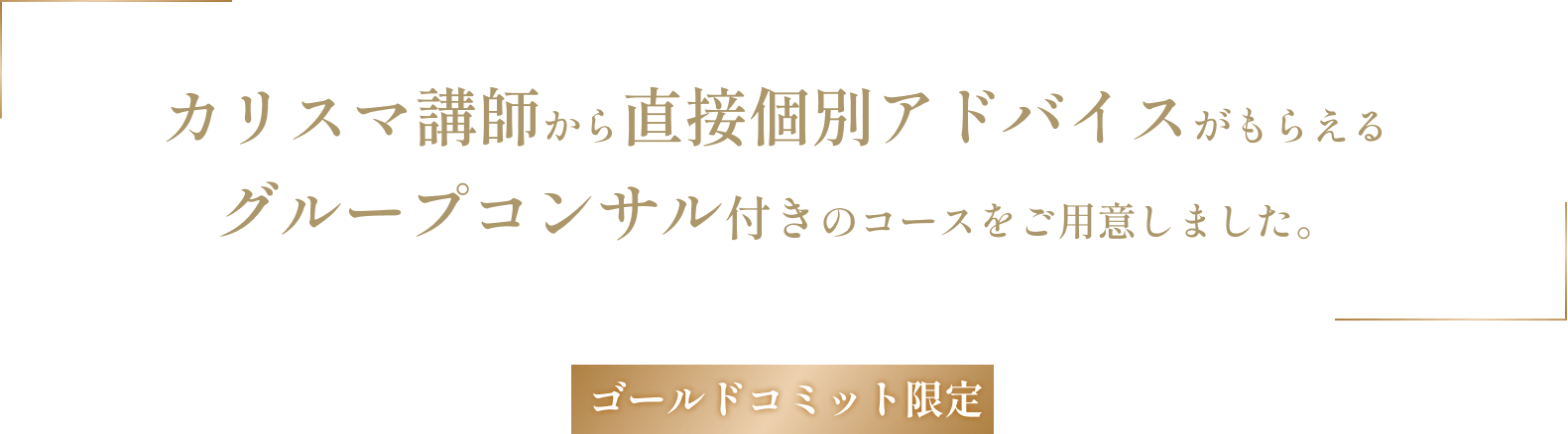 カリスマ講師から
直接個別アドバイスがもらえる
少人数グループコンサル付き